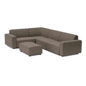 Bubalou Icon loungeset 6-zits hoek + hocker Small - Deluxe Light Taupe