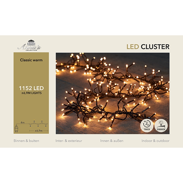 Clusterverlichting 1152 LED lampjes Classic Warm – 6,9 meter