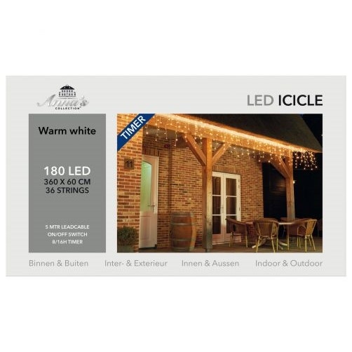 Ijspegelverlichting 360x60 cm - 180 LED Warm wit