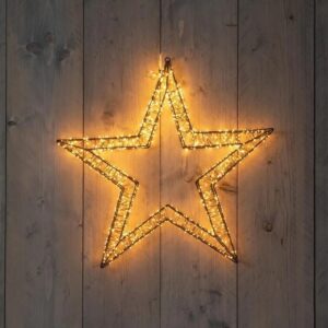 LED 3D Ster zwart 56cm - 1200LED classic warm + Flash