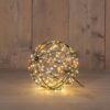 LED Bol metaal 200LED met flash Warm Wit/Classic Warm 18cm