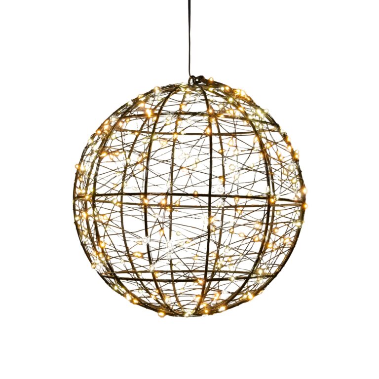 LED Bol metaal 300LED met flash Warm Wit/Classic Warm 25cm