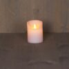 LED Kaars rustiek met bewegende vlam en timer 7,5x10cm – Wit