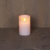 LED Kaars rustiek met bewegende vlam en timer 7,5x12,5cm – Wit