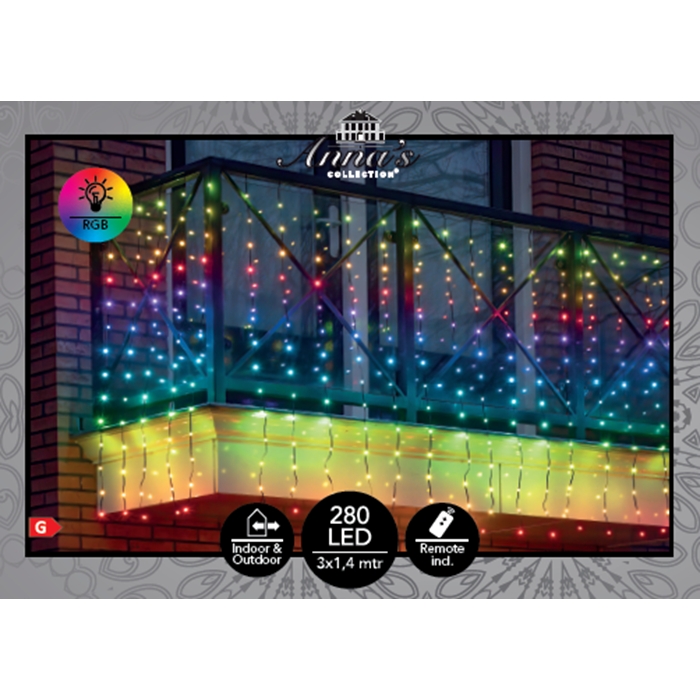 LED Lichtgordijn 280LED 300x140cm Color changing