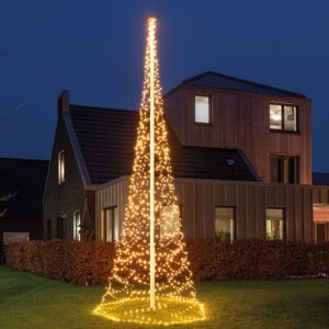 Vlaggenmast verlichting 1240LED Classic Warm + flash 6 meter