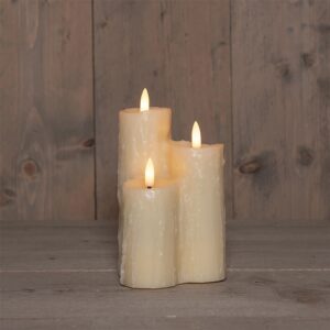 LED Druipkaars Wax 3 X 3D Vlam Ivoor
