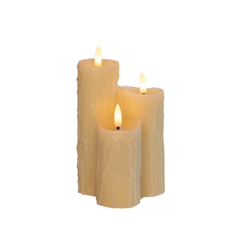 LED Druipkaars Wax 3 X 3D Vlam Ivoor