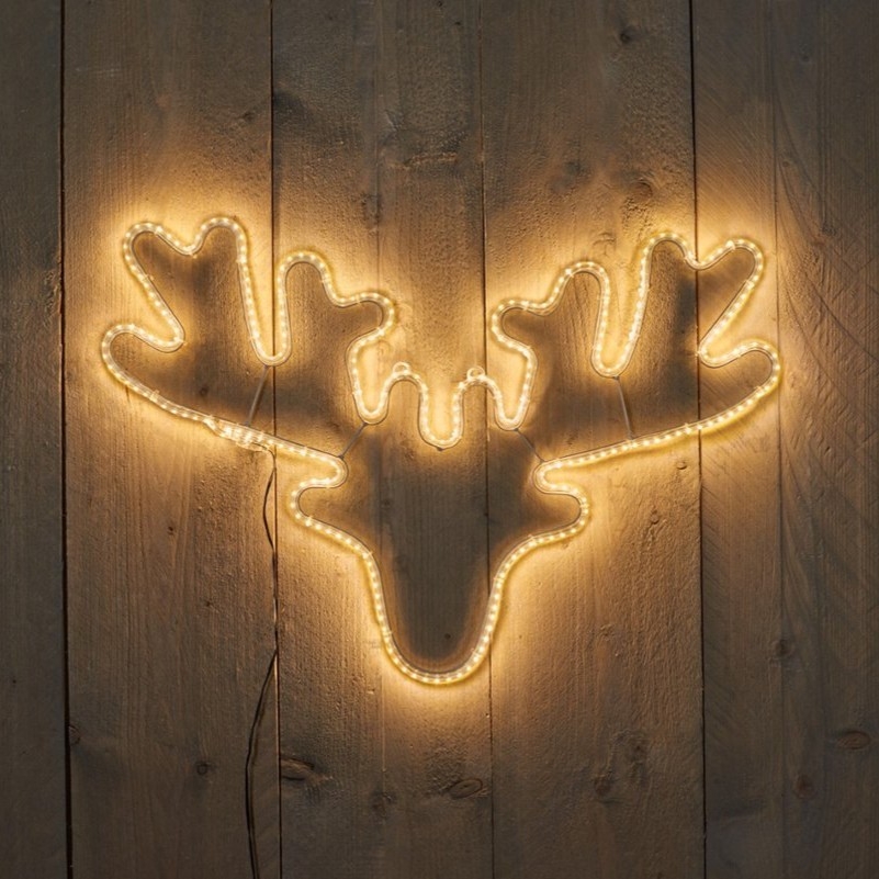 LED Hertenkop 60X42CM - 270LED Warm Wit