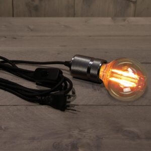 Fitting zwart E27 met 3 meter snoer