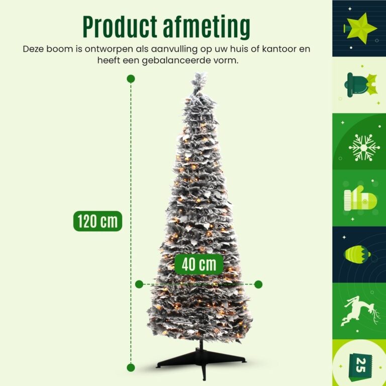 Pop-up kerstboom met sneeuw en 150 LEDs — 120 cm