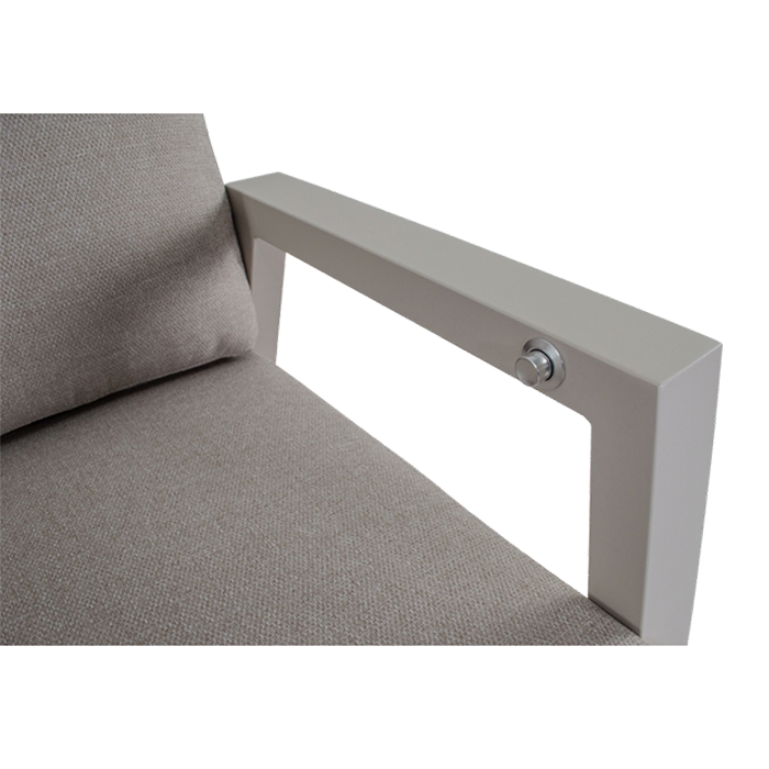 Ohio 2-zits tuin loungebank - verstelbare rug Crema