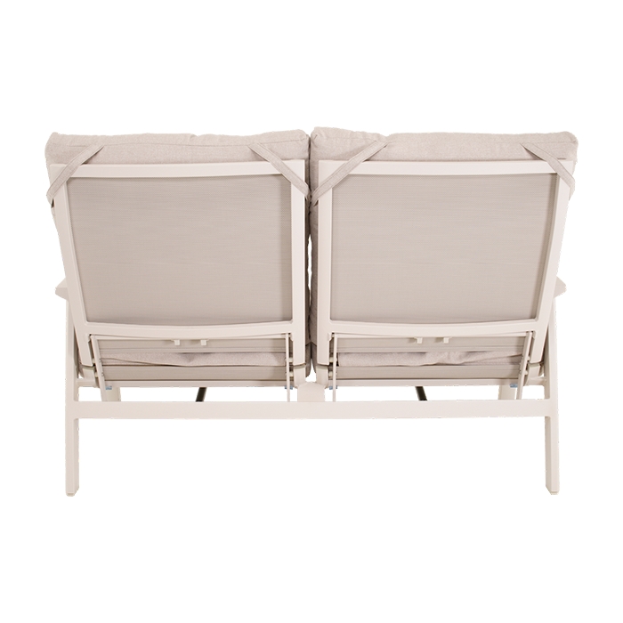 Ohio 2-zits tuin loungebank - verstelbare rug Crema