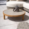 4 Seasons Outdoor Finn salontafel 85 cm - teak/keramiek