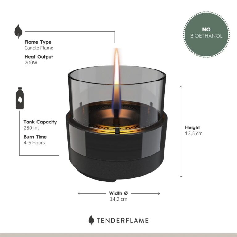 Tenderflame Rosie 14 Black Smoke tafel vuur