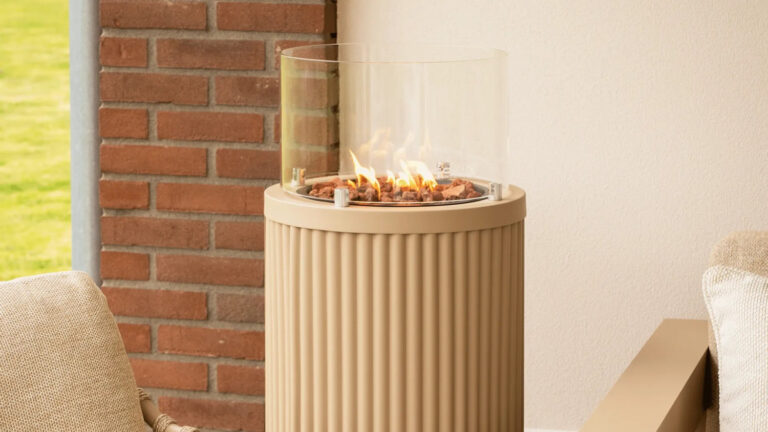 Cosipillar Curved vuurzuil Sandy Beige