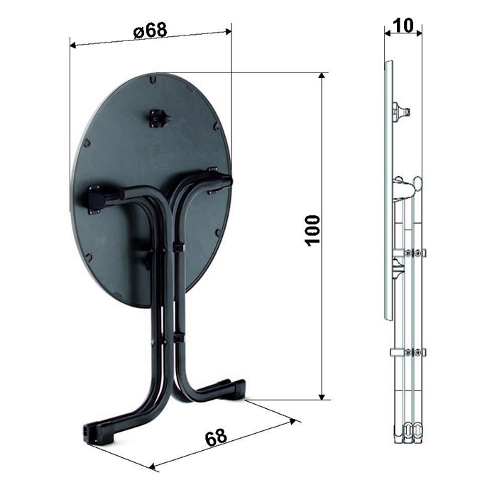 Sieger Boulevard Klaptafel Ø70cm