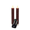 2x LED dinerkaars Bordeaux Rood 18cm + afstandsbediening