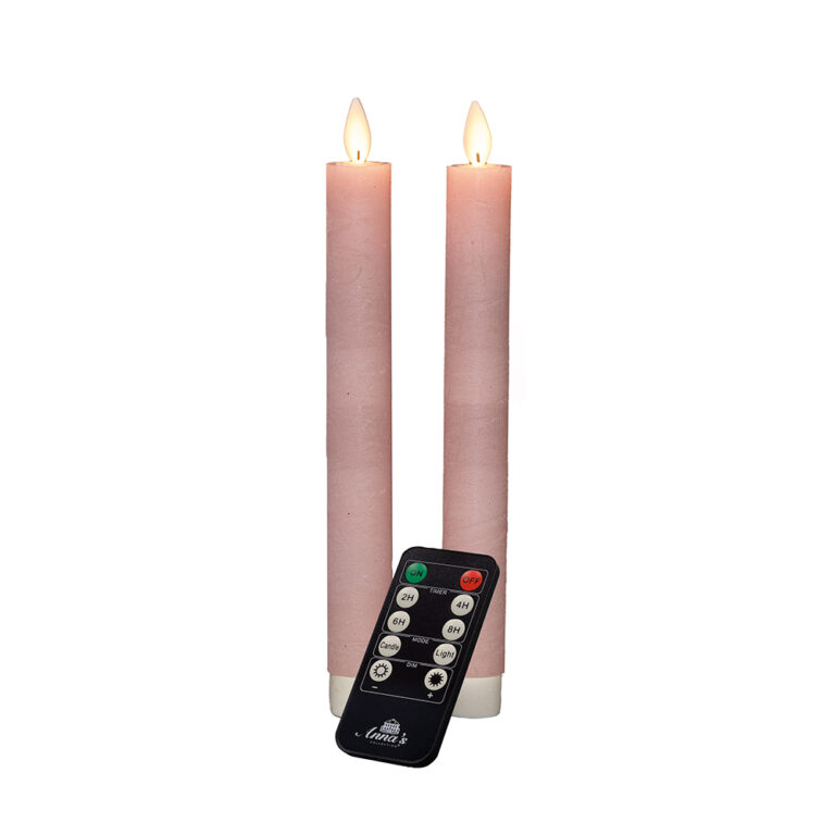 2x LED dinerkaars Roze 23cm + afstandsbediening