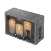 3x LED kaarsen Wit wax rustiek + bewegende vlam