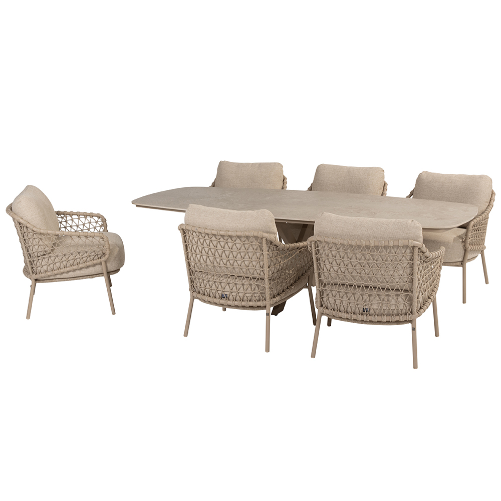 4 Seasons Outdoor Sardinia LOW dining tuinset - Latte