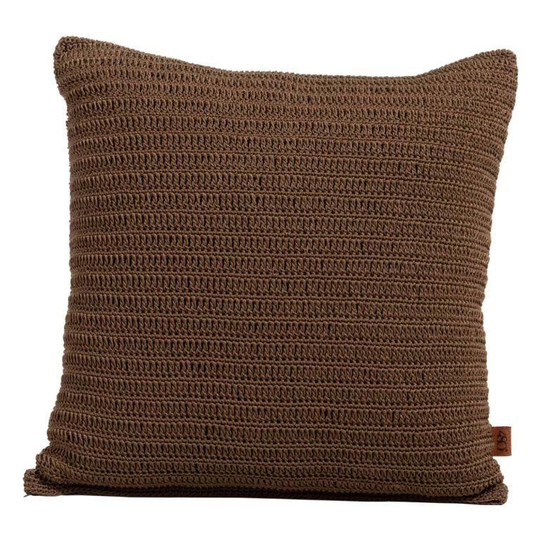4 Seasons Outdoor Sierkussen gehaakt 50x50cm - Coffee