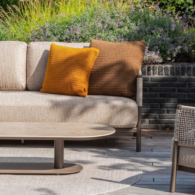 4 Seasons Outdoor Sierkussen gehaakt 50x50cm - Coffee