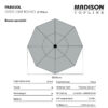 Parasol Syros 350cm rond - Grijs