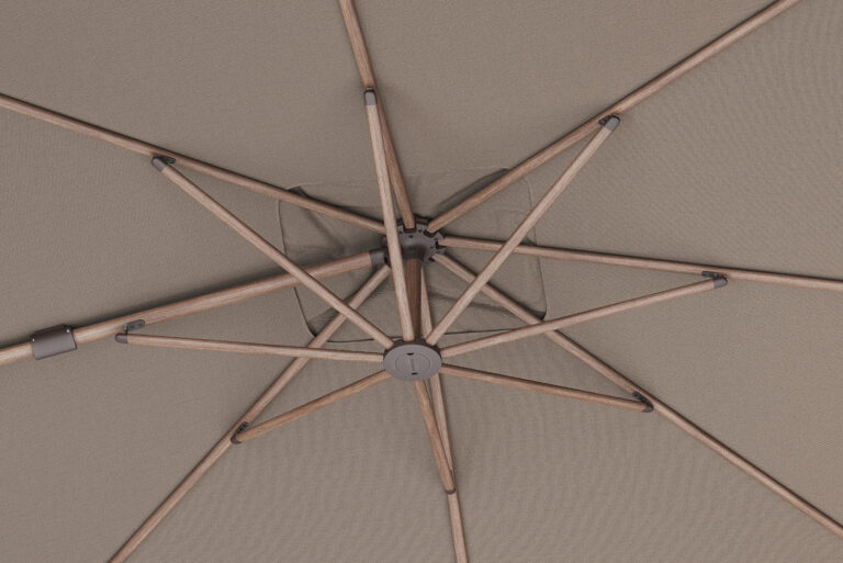 Platinum Sun & Shade Nexus T2 300x300cm zweefparasol Mocca Havana + 90kg granieten voet
