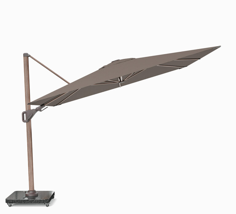 Platinum Sun & Shade Nexus T2 300x300cm zweefparasol Mocca Havana + 90kg granieten voet