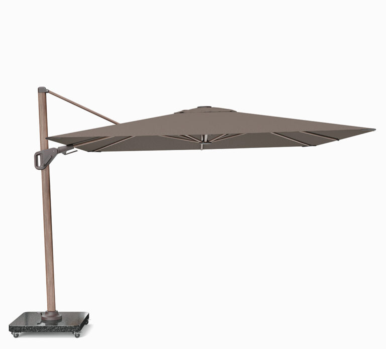 Platinum Sun & Shade Nexus T2 300x300cm zweefparasol Mocca Havana + 90kg granieten voet