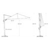Platinum Sun & Shade Nexus T2 300x300cm zweefparasol Mocca Havana + 90kg granieten voet