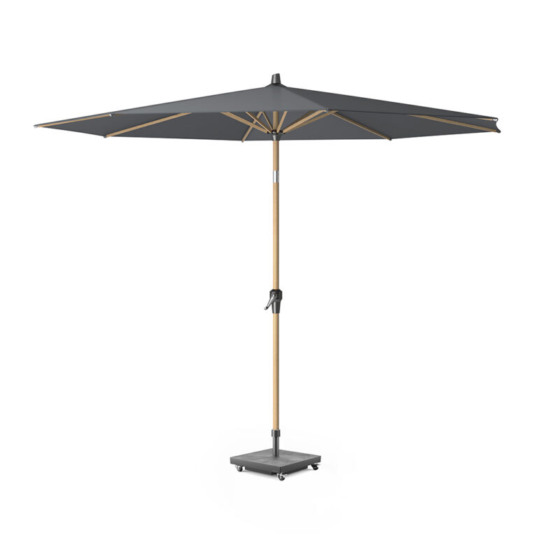 Platinum Sun & Shade parasol Riva teak look 250cm rond – antraciet