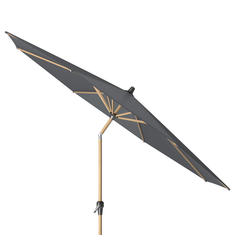 Platinum Sun & Shade parasol Riva teak look 250cm rond – antraciet