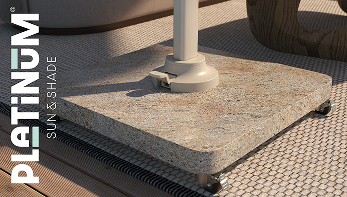 Platinum Sun & Shade Zweefparasolvoet Venezia 90 KG + Zwenkwielen