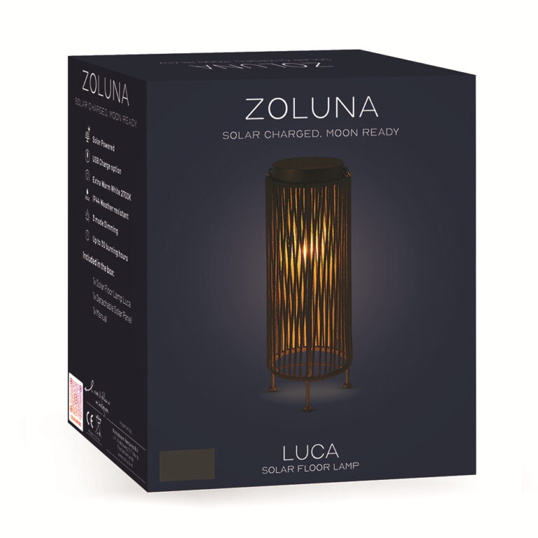 Solar Lantaarn Luca Grande Deep Coal | USB oplaadbaar - Dimbaar