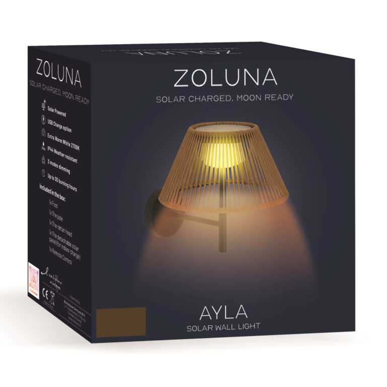 Solar Wandlamp AYLA | Warm Wit - dimbaar - afstandsbediening