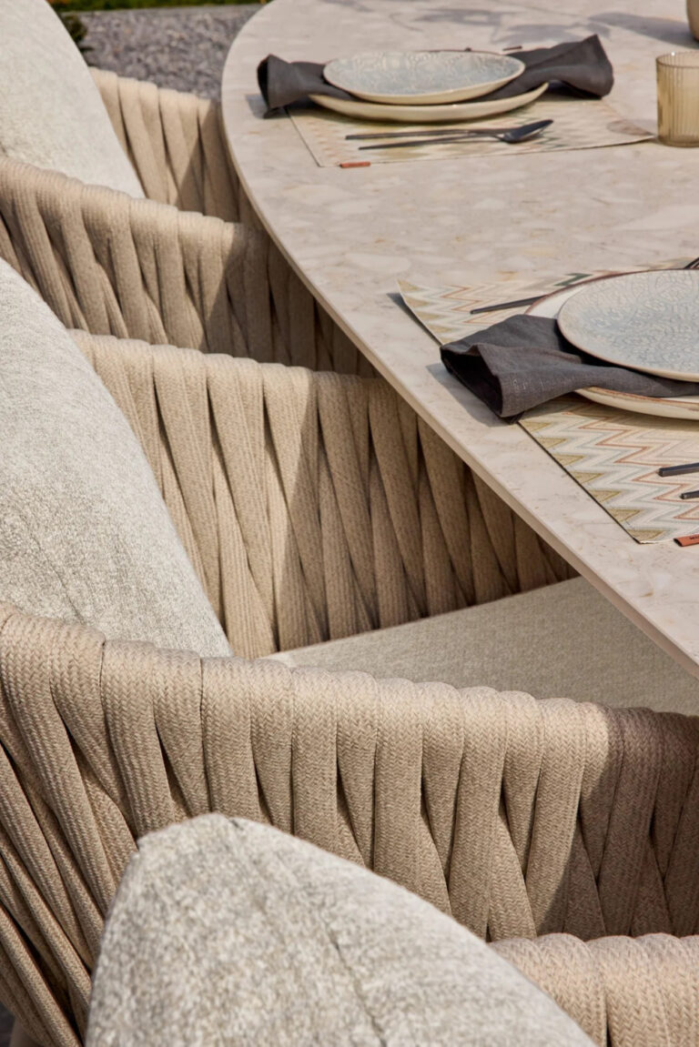 SUNS Avero dining tuinstoel - Camel sand | Misty rope | Seashell bouclé