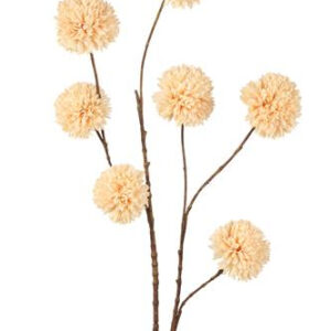 Kunstbloem Pompom spray 98cm Light Cream