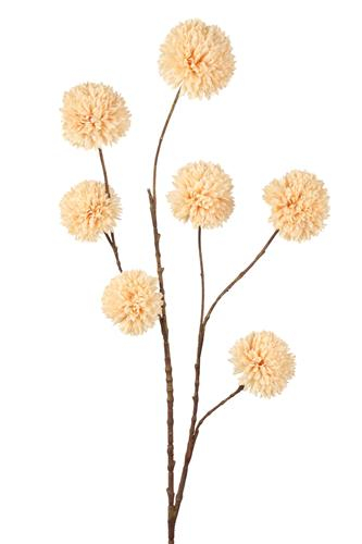Kunstbloem Pompom spray 98cm Light Cream