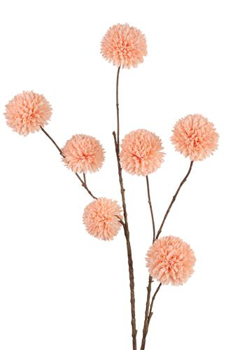 Kunstbloem Pompom spray 98cm Zalm