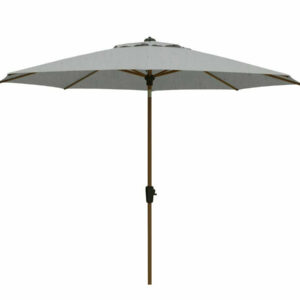 Parasol Lissabon rond 300cm - Mellow Silver / Teak look