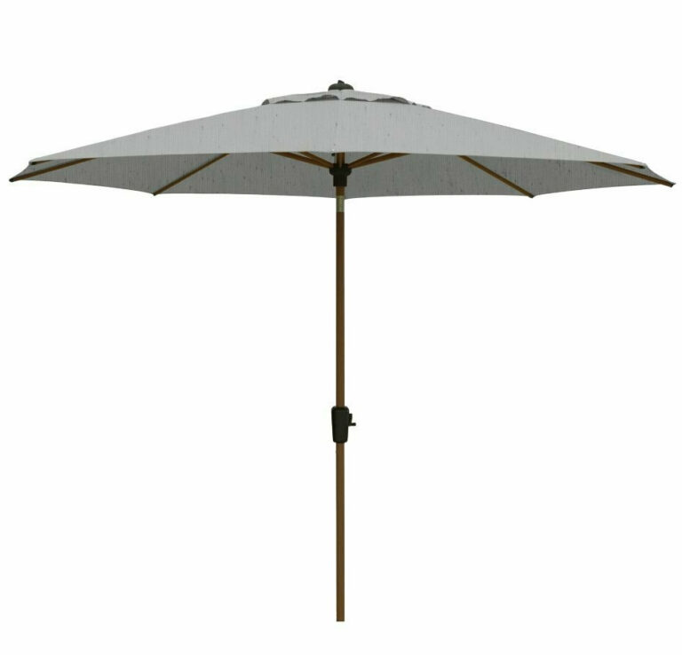 Parasol Lissabon rond 300cm - Mellow Silver / Teak look