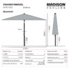 Parasol Mykanos push-up rond 250cm - Taupe