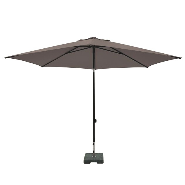 Parasol Mykanos push-up rond 250cm - Taupe