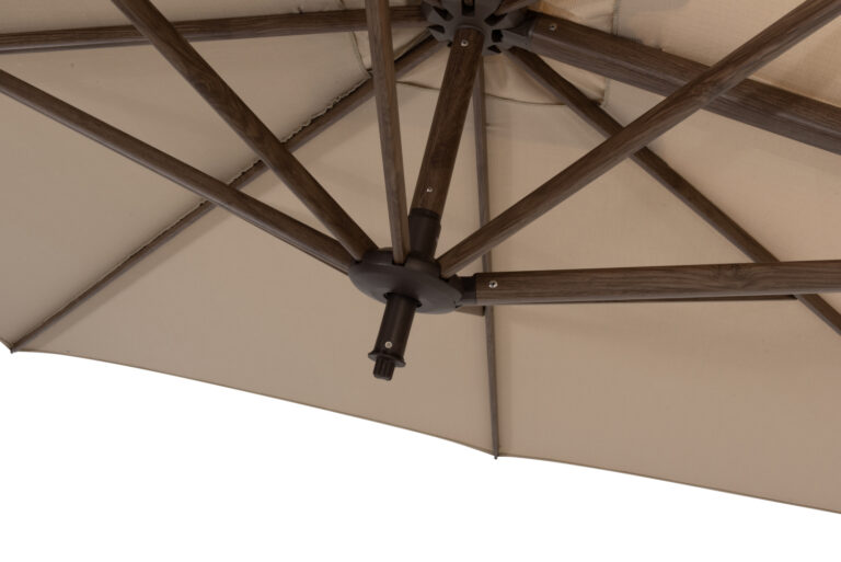 4 Seasons Outdoor Hacienda 400x300cm Beach Wenge look frame zweefparasol + 125kg voet