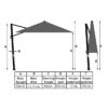 4 Seasons Outdoor Hacienda 400x300cm Beach Wenge look frame zweefparasol + 125kg voet