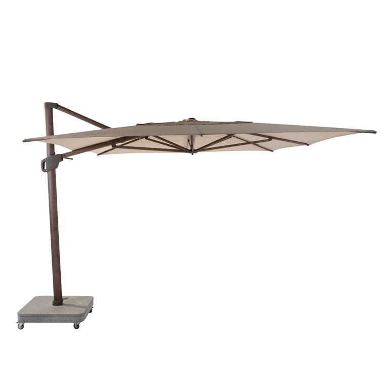 4 Seasons Outdoor Hacienda 400x300cm Beach Wenge look frame zweefparasol + 125kg voet