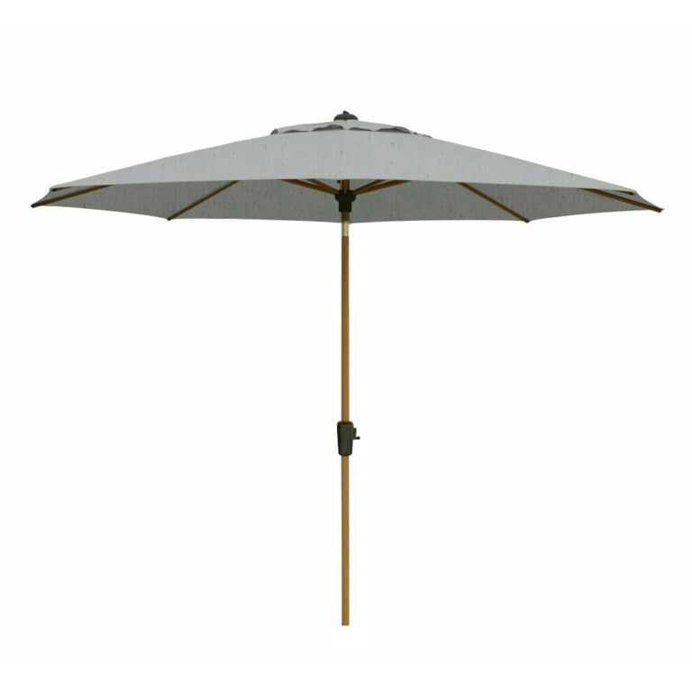 Parasol Lissabon rond 300cm - Mellow Silver / Teak look