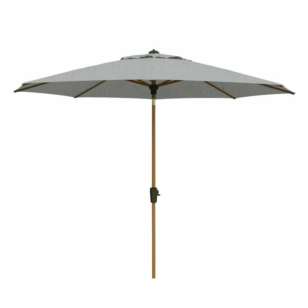 Parasol Lissabon rond 300cm - Mellow Silver / Teak look